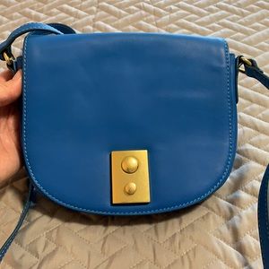 J Crew electric blue crossbody purse bag. Leather